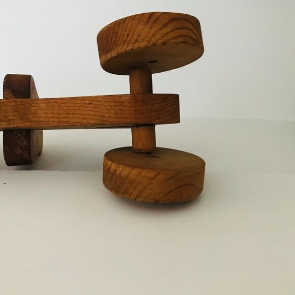 Handmade Wood Pull Toy Horse Rider Tilted Wobble Wheels Hand Painted - Picture 13 of 13